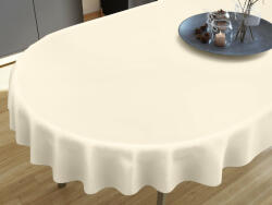 Goldea față de masă din satin de lux - vanilie - ovală 140 x 220 cm Fata de masa