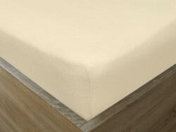 Goldea cearceafuri de pat din terry cu elastic - crem 90 x 200 cm