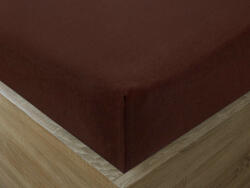 Goldea cearceaf de pat jersey cu elastic - maro închis 160 x 200 cm