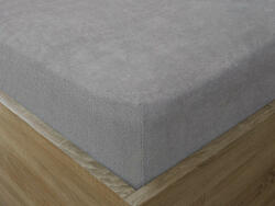 Goldea cearceaf de pat cu elastic din frotir - gri 180 x 200 cm