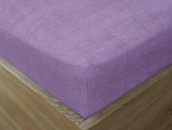 Goldea cearceafuri de pat din terry cu elastic - violet 180 x 200 cm
