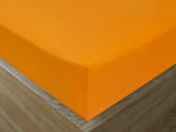 Goldea cearceaf de pat jersey cu elastic - portocaliu 200 x 220 cm