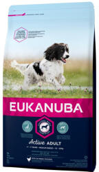 EUKANUBA ADULT MEDIU cu PUI 10-25kg: +1-7 ani, 12+2 kg