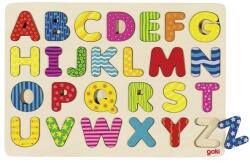Goki Fa magasított ABC puzzle, színes (GK57672) - hellojatek