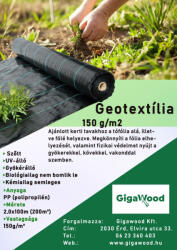 Gigawood Geotextília PP szőtt 150 gr 2x100 m 200 m2