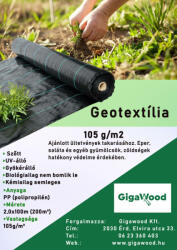 Gigawood Geotextília PP szőtt 105 gr 2x100 m 200m2
