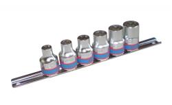KING TONY Dugókulcs - crowafej készlet 1/2" belső torx E10-E20 6 db-os (4106PR)