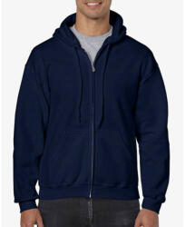 Gildan Férfi Pulóver Kapucnis Hosszú ujjú Gildan Heavy Blend Adult Full Zip Hooded Sweat - 2XL, Sötétkék (navy)