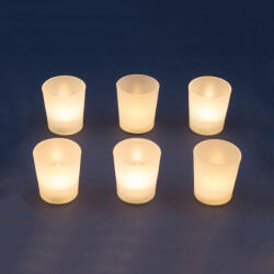 Lotti Decoratiunie Luminoasa Lumanari LED in sticla, Set of 6, Alb Cald, Efect de flacara (8024199036307)