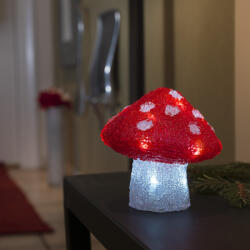 Konstsmide Ciupercuta luminoasa, 16 LED-uri alb rece, 16 cm inaltime, alimentare cu baterii (6171-203) Decoratiune camera copii