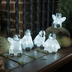Konstsmide Decoratiune luminoasa micul Pinguin LED Alb Rece, Set de 5, 40 LEDuri (7318302662035)