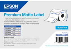 Epson prémium matt, papír etikett címke, 76*127 mm, 265 címke/tekercs (rendelési egység 18 tekercs/doboz) (C33S045535) - dunasp