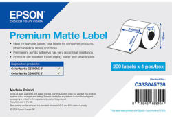 Epson prémium matt, papír etikett címke, 210*297 mm, 200 címke/tekercs (rendelési egység 4 tekercs/doboz) (C33S045738) - dunasp