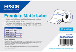 Epson prémium matt, papír etikett címke, 102*76 mm, 440 címke/tekercs (rendelési egység 18 tekercs/doboz) (C33S045532) - dunasp