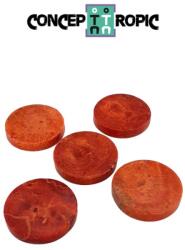 Cabochon din Coral Rosu de Forma - Disc - 29-30 x 5 mm - 1 Buc