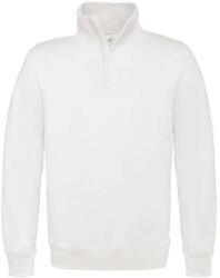 B&C Collection Uniszex pulóver hosszú ujjú B&C 1/4 Zip Sweat - WUI22 - L, Fehér