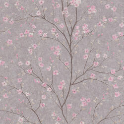 AA Design Tapet japonez gri cu flori de cires (379122)