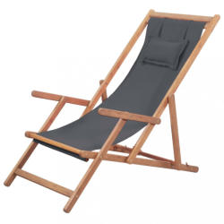vidaXL Összecsukható szövetkárpitos favázas strandszék (43997)