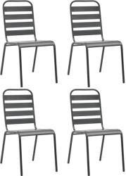 vidaXL Acél kültéri szék lécezett dizájnnal (310155)