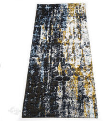  BLUR S Modern kék-mustársárga Absztrakt mintás futószőnyeg 80 x 200 cm