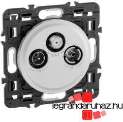 Legrand Céliane TV-Rádió-SAT aljzat, átmenő, 14 dB, titánium CT067378-CS (CT067378-CS)
