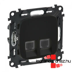 Legrand Valena Allure 2xRJ45 Cat. 5e UTP csatlakozóaljzat fekete, AB753041 (AB753041)