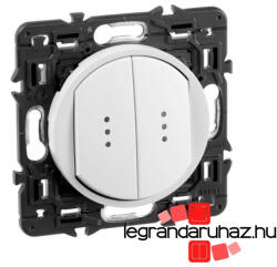 Legrand Céliane kettős váltókapcsoló jelzőfénnyel 10 AX, fehér CF2X067001JF-CS (CF2X067001JF-CS)
