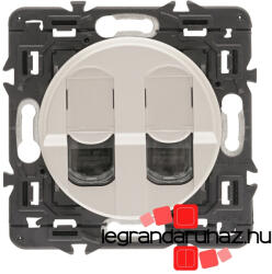 Legrand Céliane 2xRJ45 Cat. 6 FTP csatlakozóaljzat, titánium CT2X067345-CS (CT2X067345-CS)