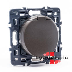Legrand Céliane 2P+F csatlakozóaljzat biztonsági zsaluval, csapófedéllel, rugós, grafit CG067153CS-CS (CG067153CS-CS)