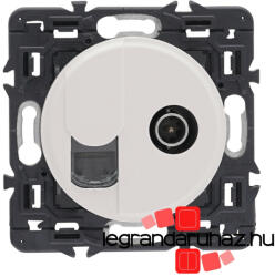 Legrand Céliane TV csatlakozóaljzat + RJ45 Cat. 6 UTP aljzat, fehér CF067382U -CS (CF067382U-CS)