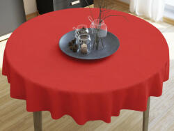 Goldea față de masă decorativă loneta - roșu - rotundă Ø 110 cm Fata de masa