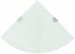 vidaXL Raft de colț cu suporți de crom, sticlă, 35 x 35 cm, alb (243859) - izocor Raft