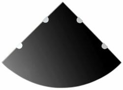 vidaXL Raft de colț cu suporți de crom, sticlă, 45 x 45 cm, negru (243857) - izocor Raft