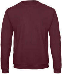 B&C Collection Férfi Felső hosszú ujjú B&C Crewneck Sweatshirt Unisex - WUI23 - S, Burgundi vörös