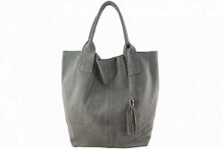 Diva Collection Valódi velúrbőr női táska szürke színben (S6813_Gray 01-39)
