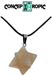  Pandantiv din Agata Colorata - Chakre 7 - Merkaba -13x13 mm - 1 Buc