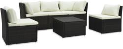 vidaXL Set mobilier de grădină cu perne, 4 piese, maro, poliratan (47810)