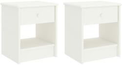 vidaXL Noptiere, 2 buc. , alb, 35 x 30 x 40 cm, lemn masiv de pin (322228)