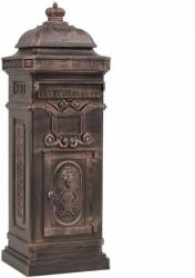 vidaXL Cutie poștală stâlp, aluminiu, stil vintage, inoxidabil, bronz (43892) - izocor