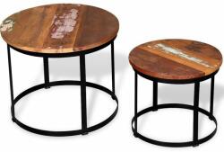 vidaXL Set masă cafea, lemn reciclat, rotund, 40cm/50cm, două piese (244007) Masa de cafea