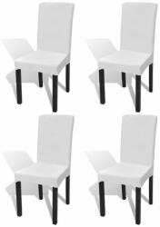 VidaXL Husă elastică dreaptă pentru scaun, alb, 4 buc (131418)