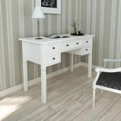 vidaXL Birou de lucru cu 5 sertare, alb (241533)