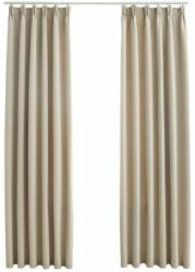  Draperii opace cu cârlige, 2 buc. , bej, 140 x 175 cm (134446)