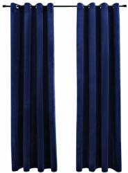  Draperii opace cu inele, 2 buc. , albastru, 140x225 cm, catifea (134529)