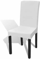 VidaXL Husă elastică pentru scaun drept, 6 buc, alb (130377)