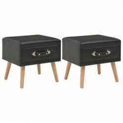 vidaXL Noptiere, 2 buc. , negru, 40 x 35 x 40 cm, piele ecologică (276381)