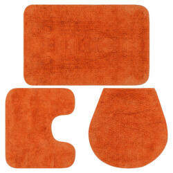 VidaXL Set covorașe de baie, 3 piese, portocaliu, textil (133227) - izocor