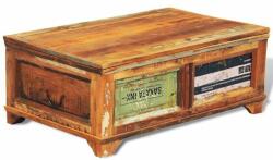 vidaXL Măsuță de cafea cu spațiu depozitare, vintage, lemn reciclat (241092) - izocor