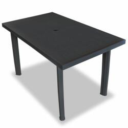 vidaXL Masă de grădină 126x76x72 cm plastic, antracit (43599)