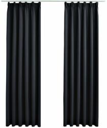  Draperii opace cu cârlige, 2 buc. , negru, 140 x 175 cm (134414)